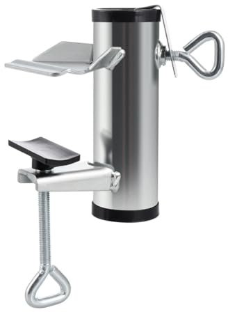 Giwnhvx parasollhållare för uteplats, parasollklämma, uteplats paraplyklämma, balkong paraplyklämma, paraply paraplyhållare, silver