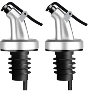 Syengery 2 Pièces Bec Verseur Bouteille De Vin, Bec Verseur Huile d'olive avec Bouchon pour Liquides, Usage Domestique, Liqueur, Vinaigre, Sirop, Huiles