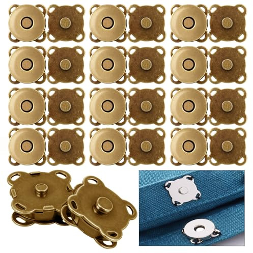 Botones magnéticos, botones de presión para coser (Bronze, 18mm*12)