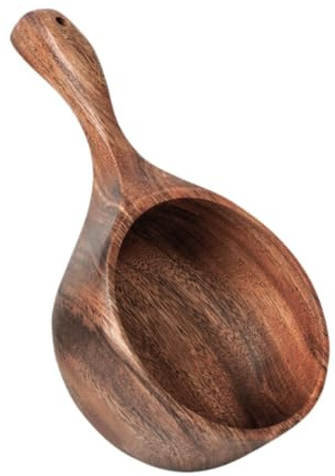 perfk Mestolo per sauna in legno, cucchiaio per spa, mestolo per acqua portatile multiuso, paletta per acqua da bagno per vasca da bagno, sauna, cerimonia
