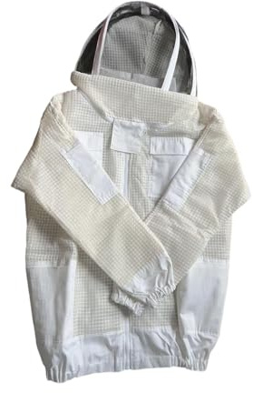 Gitohoni Veste Apiculteur Costume Apiculteur avec Poche Grande Tenue Apiculteur Respirant Tissu Coton Capuche Amovible Adaptée Aux Hommes Femmes Protect, XL