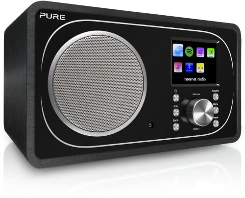 Pure Evoke F3 Digital Radio (DAB+, DAB, FM, WLAN, Bluetooth, Radio Internet, Spotify Connect, App, Sleep Timer, Fonction réveil, télécommande incluse, Streaming, 25000 stations de radio), Noir