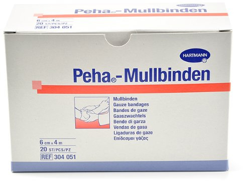 1 VPE 20 Stück Hartmann Mullbinden Fixierbinden-4 cm x 4 m