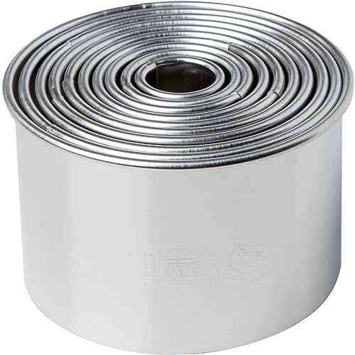 Birkmann, Easy Baking, Ausstechformen-Set Kreis, bestehend aus 10 unterschiedlich großen, kreisrunden Ausstechern, aus Edelstahl, Ø 1,5-7 cm, Höhe 4,5 cm, 143906
