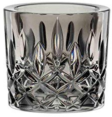 Nachtmann Noblesse Crystal Votive Tealight Holder - 2.6 Decorative Glass Candle Holder with Noble Cut Design - Luxurious Crystal Barware Accessory, Bright & Clear Finish (Smoke)