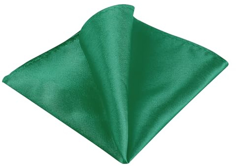 Allegra K Men's Pocket Squares Handkerchiefs Solid Color for Wedding Party One Size Dark Green