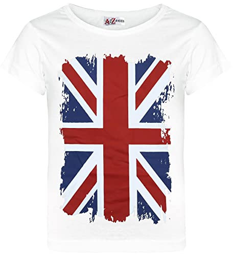 A2Z 4 Kids Girls Boys T-Shirts Soccer Team Football World Cup Support T Shirt Union - T Shirt 551 White 7-8