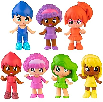 Pinypon - Rainbow Tube, set di 7 figure, con i 7 colori dell'arcobaleno, intercambiabili tra loro, per bambine/I dai 4 anni, Famosa (PNY43000)