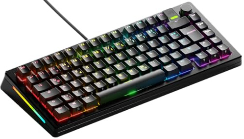 GLORIOUS Gaming GMMK 3 Pro: Teclado mecánico Personalizable, TKL 75%, Carcasa de Aluminio y Juntas modulares, switches con Hot Swap MX, Espuma fonoabsorbente, QWERTZ alemán - Negro