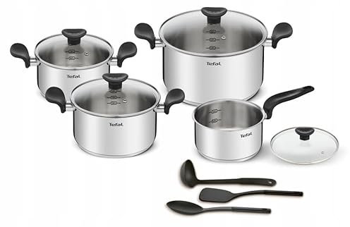 TEFAL Primary Pot Set, Stainless Steel, Induction, 11 Pieces