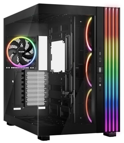 be quiet! Light Base 900 FX Black PC Case, Stunning Panoramic View, Show Case, Dual Chamber Design, Solid ARGB LED Strip, 4 Light Wings PWM Fans, Inverted and Horizontal Usable