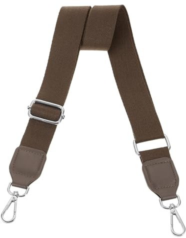 sourcing map Large bandoulière réglable de 3,8 cm, sangle de rechange pour sac à bandoulière, portefeuille, marron foncé, boucle carrée argentée