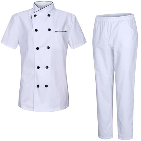 MISEMIYA - Chaqueta y PANTALÓN Chef para Mujer - Chaqueta de Chef Mujer - Uniforme Hosteleria - 8441-8312 - XXL, Blanco