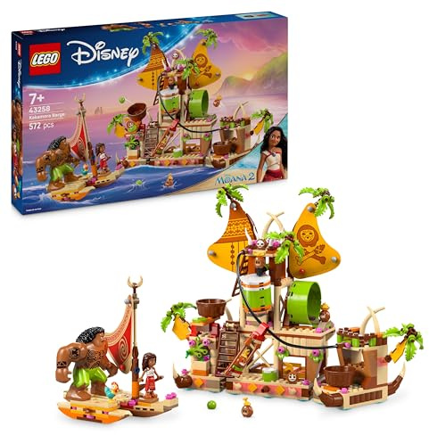 LEGO ǀ Disney Vaiana 2 Kakamora-Barge - Kakamora Boot - Spielzeug für Mädchen und Jungen ab 7 Jahren - inkl. Bootmodell, Vaiana Mini-Puppe und Maui Figur - Geburtstagsgeschenk für Fans - 43258