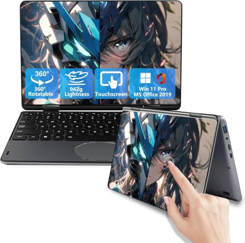 LONGEVINCE Ordinateur Portable Convertible 2-en-1 À Écran Tactile De 11 Pouces, Celeron N100,16 Go DDR4, 1920 * 1200 IPS, Clavier Rétroéclairé,Pavé Tactile Ovale (Gris,16+ 512G SSD)