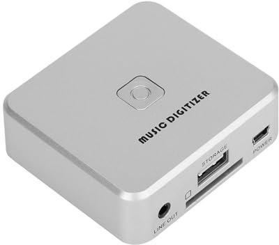 Numériseur MP3 avec canaux gauche et droit, environnement stéréo, indicateur lumineux en temps réel, 128 Kbps Conversion rapide pour disque U, carte SD, lecteur de musique