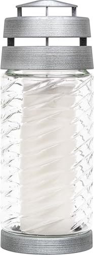 Grablicht Sensucht Brenndauer bis zu 50 Stunden - Elegantes Glas Grabkerze Wetterfest- Für Paraffin- & Öleinsätze - Grableuchte - Gedenkkerze - Hochwertiges Grablicht (Weiss)