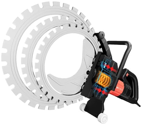Heavy-Duty Electric Concrete Ring Saw Cutter with Assist Wheels for Deep Cutting Up to 50cm, Ideal for Professional Construction and Demolition Work