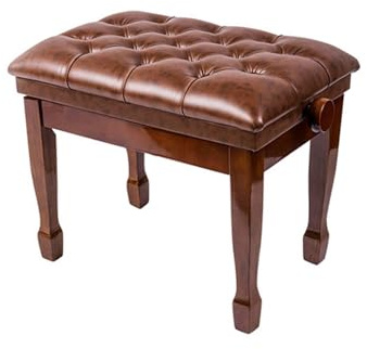 Justerbar pianobänk, keyboardbänk i trä, pianopall, vadderad pianofatt, justerbar pianosittdyna, keyboardpall svart, C-en storlek, C-en storlek,C-One Size