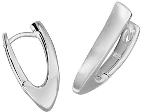 VINANI Klapp-Creolen aus 925 Sterling Silber I Nickelfreie Ohrringe für Damen I Mattierte & glänzende Oberfläche mit Anlaufschutz I Allergikerfreundlich I Handarbeit in Juweliersqualität I CPGS