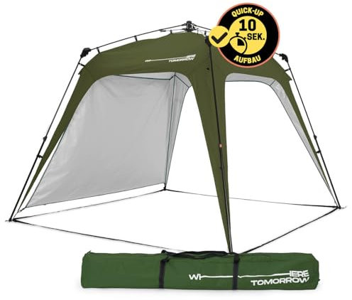 Lumaland Outdoor Pabellón 2,5 x 2,5 m | Impermeable y protección UV | Tienda de jardín Incluido. 1 Panel Lateral y Bolsa y estacas | Tienda de campaña y recepción Robusta | Montaje rápido [Verde