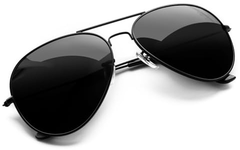 KANASTAL Gafas de Sol Hombre Negras Polarizadas Oscuras Mujer Grandes Retro Vintage UV400 Sunglasses Black Playa Pasear - Negro Montura Negras Lentes