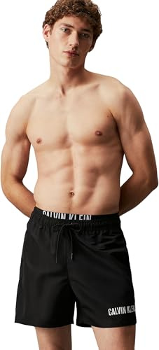 Calvin Klein Bañador para Hombre Medium Double Pernera Media, Negro (Pvh Black), M