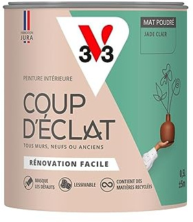 V33 Peinture murale intérieure Coup d'Éclat® Jade clair Mat Poudré 0,5L