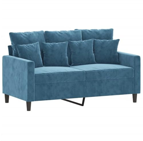 vidaXL 2-sitssoffa blå 120 cm sammet
