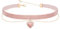 Heveer Samt Halskette Halsband Doppellagige Halskette mit Herz-Anhänger Verstellbare Gothic Choker für Damen Mädchen Rosa