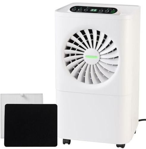 Sichler Haushaltsgeräte Bautrockner: Digitaler 2in1-Luftentfeuchter/-reiniger mit Timer, inkl. Ersatzfilter (Luftentfeuchter elektrisch, Luftentfeuchter mit Luftreiniger, Entfeuchtung)
