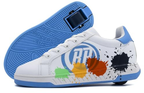 BREEZY ROLLERS Skor med hjul för barn | Rullskridsko-sneakers för kids | Från vanliga skor till rullskridskor på sekunder | Patenterat klicksystem | Sneakers med hjul för flickor & pojkar