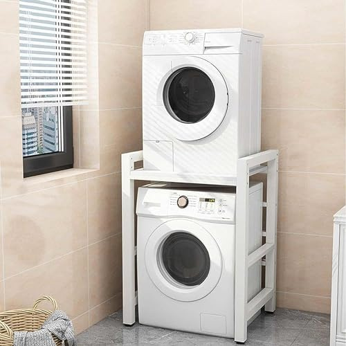 NWRYSM Mobile Lavatrice Asciugatrice Mobile Sopra Lavatrice Salvaspazio Regolabile in Altezza Armadio Sopra Lavatrice per Bagno Cucina Balcone (Bianco Bianco)