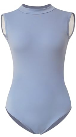 ROYAL SMEELA Maillot de danza para mujer maillot sin mangas adulto body de baile sin espalda maillot bailarina cuello alto maillot de mujer maillot ballet sexy maillot de ballet danza para mujer