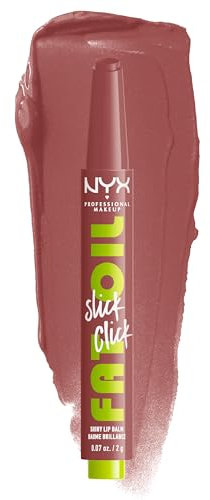 NYX Professional Makeup Balsamo Labbra Idratante, Effetto Shine, Fino a 12h di Idratazione, Con Olio di Avocado, Lampone e Camemoro, Fat Oil Slick Click, Tonalità: Profile Pic, 2 g