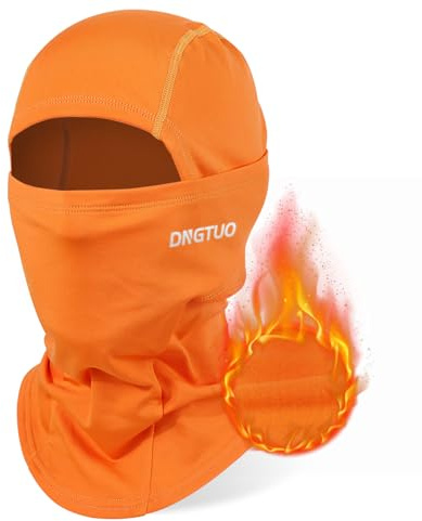 AYPOW Balaclava Winter Thermal Ski Mask, Windproof Face Mask with Warm Fleece Lined Motorcycle Bicycle Balaclava Ski Snood Neck Warmer Unisex for Outdoor Sports Skiing Snowboarding Orange