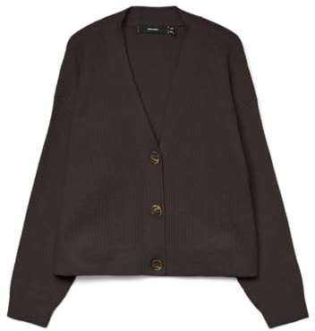VERO MODA Vmaries LS V-Neck Cardigan BF, Pastel de Chocolate, M