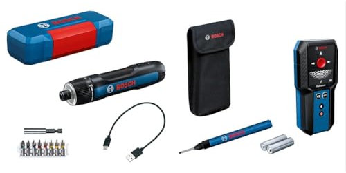 Bosch Professional Akkuschrauber Bosch GO 3 (inkl. 8-teiligem Bit-Set, Bitaufnahme, USB-C-Kabel, Mini-Koffer) + Ortungsgerät GMS 120-27