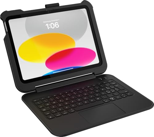 OtterBox Achiever Series Keyboard 360 för iPad 10:e gen 2022, 11:e gen 2025 (A16), Fodral med Italienska QWERTY-tangentbord, Testat i enlighet med militära standarder, Svart, Utan retailförpackning