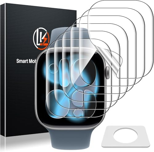 LK 6 Pack Screen Protector for Apple Watch Series 11/10 42mm High Definition, Bubble Free, Clear Flexible TPU Film, Easy Installation Anti-Scratch, Ultra-Thin Screen Protector