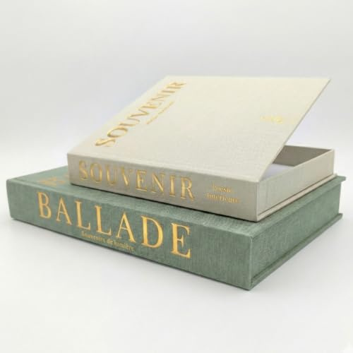 TIPICHOU Libros Decorativos Falsos de Lino - Set 2 Cajas Almacenaje Decorativas para Hogar Salon Estanteria - Libro Caja Hueco Guarda Mandos y Objetos - Decoración Interiores (Verde Salvia y Beige)