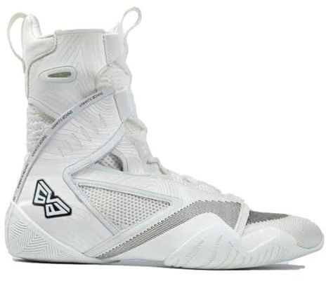 FJJLOVE Chaussures De Boxe pour Hommes Légères, Respirantes, À Tige Haute, Chaussures De Sport De Combat, Confortables pour L'entraînement De Kickboxing.,Blanc,40 EU