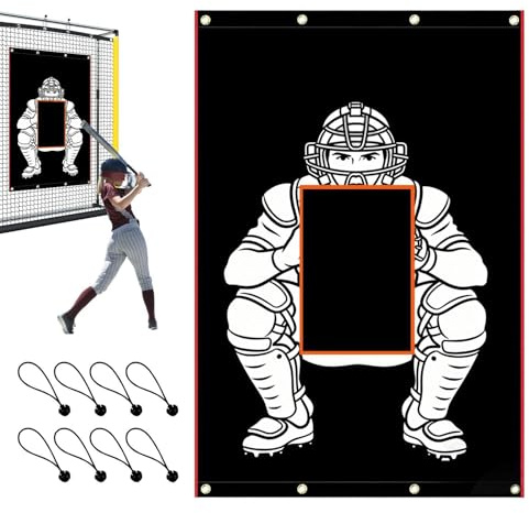 Batting Cage Backstop – med fångare bärbar fångare | softbollbur bakgrund träffande nät, för spelare vuxna tränare domstolsskola övningsutbildning