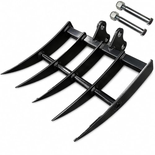 Hydraulisk lutningskratta för minirävmaskiner, 0,8-2T, 5-tandad manganstål, 25 mm stifthål, 88 mm hjulbas, 90 mm spännvidd för rengöring och sortering