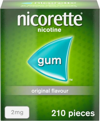 Nicorette Original 2mg Gum (210 pieces), Discreet Stop Smoking and Stop Vaping Aid to Help you Quit For Good, Tackle Cravings and Withdrawal Symptoms, Nicotine Gum (Quit Smoking or Vaping)