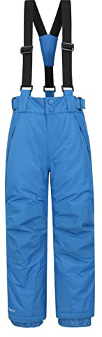 Mountain Warehouse Falcon Extreme Kids Ski Pants – Taped Seams, Waterproof Childrens Trousers, Snow Gaiters, Security Pockets – Ideal for Sports, Snowboarding Cobalt Kids Size 7-8 Years