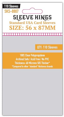 Sleeve Kings Standard USA Card Sleeves (56x87mm) - 110 Pack, 60 Microns,Yellow