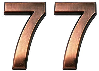 Cobata 2.75 Inch Adhesive House Numbers, Mailbox numbers, Street Door Numbers, Self-stick Address Signs for Apartments, Double Bronze Number 7