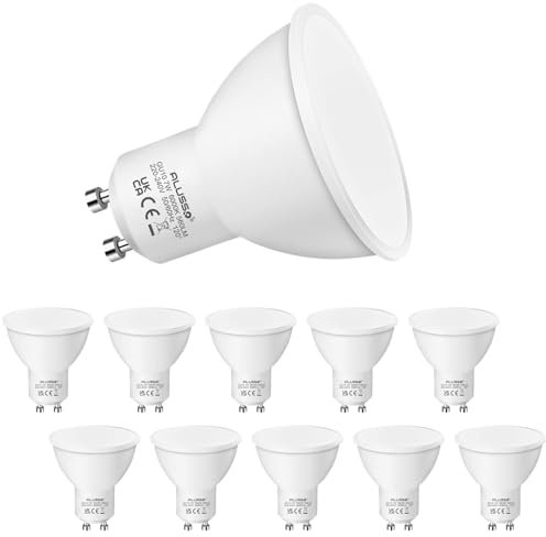 ALUSSO LED GU10 Lampe 5W Kaltweiß 6000K, 400 Lumen LED Leuchtmittel, LED Birnen Ersatz für 50W Halogenlampen, 120° Abstrahlwinkel Spotlight, 10er Pack