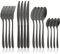 COM-FOUR® Ménagère 16 pièces pour 4 personnes - couverts en acier inoxydable - couverts foncés avec couteau, fourchette, cuillère, cuillère à café - couverts menu mat (Set09-16 pièces)